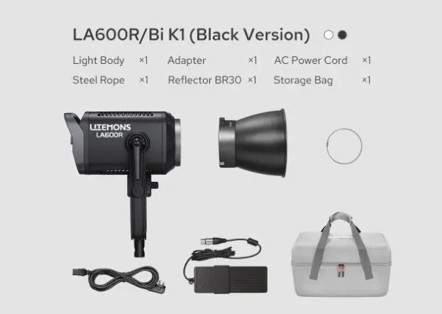 مجموعة ضوء LED الأحادي مع تقنية الألوان الثنائية من جودوكس ليتيمونز LA600Bi (ابيض)